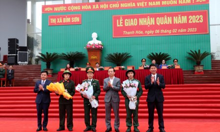 Thị xã Bỉm Sơn tổ chức Lễ giao nhận quân năm 2023