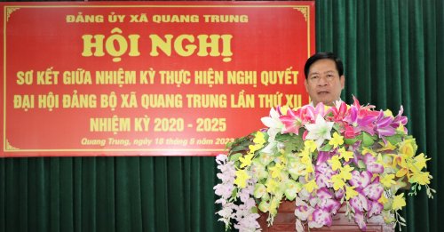 Đảng ủy xã Quang Trung sơ kết giữa nhiệm kỳ thực hiện Nghị quyết Đại hội Đảng bộ xã lần thứ XII..jpg