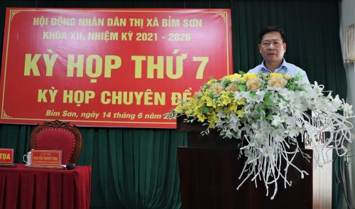 Kỳ họp thứ 7 HĐND thị xã Bỉm Sơn khóa XII quyết nghị một số nội dung quan trọng 2.jpg