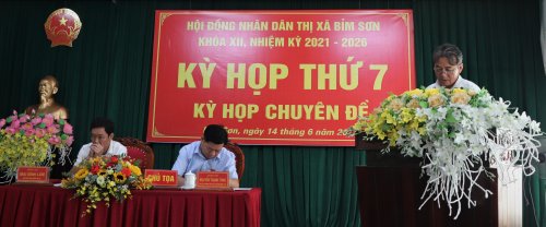 Kỳ họp thứ 7 HĐND thị xã Bỉm Sơn khóa XII quyết nghị một số nội dung quan trọng 5.jpg