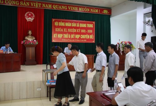 Hội đồng nhân dân xã Quang Trung tổ chức kỳ họp thứ 6 – Kỳ họp chuyên đề bầu bổ sung chức danh Chủ tịch HĐND xã 2.JPG