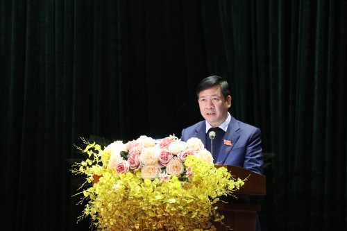 Chủ tịch HĐND Thị xã Nguyễn Thanh Tùng khai mạc Kỳ họp thứ IX nhiệm kỳ 2021 - 2026.JPG