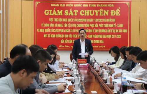 Đoàn Đại biểu Quốc hội tỉnh Thanh Hóa giám sát chuyên đề thực hiện Nghị quyết số 43 của Quốc hội tại thị xã Bỉm Sơn.jpg