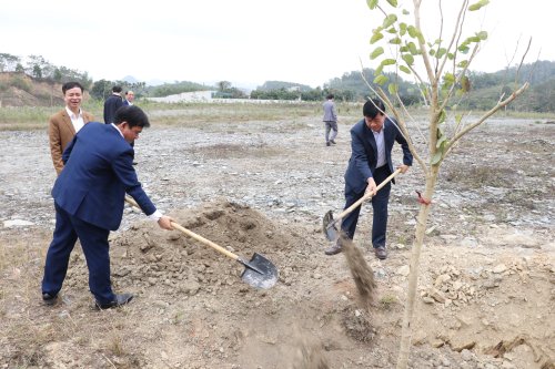 Ngay sau Lễ phát động lãnh đạo Thị xã và các đại biểu đã cùng tham gia hưởng ứng Tết trồng cây.JPG
