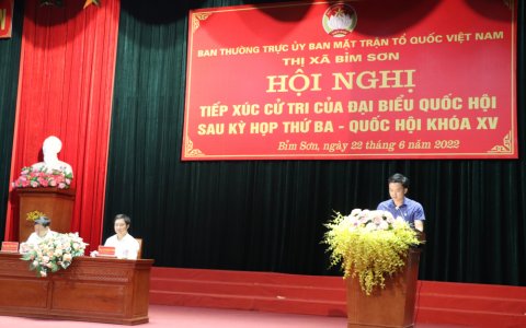 Đoàn Đại biểu Quốc hội tỉnh Thanh Hóa tiếp xúc cử tri thị xã Bỉm Sơn