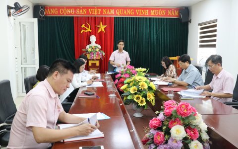 Giao ban công tác uỷ thác giữa Phòng giao dịch Ngân hàng CSXH thị xã Bỉm Sơn với các đoàn thể chính trị - xã hội.
