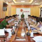 Đồng chí Thượng tá Bùi Văn Hùng -  Phó trưởng phòng PC06 Công an tỉnh làm việc với thị xã Bỉm Sơn về công tác tổ chức lấy ý kiến Nhân dân đối với dự thảo sửa đổi, bổ sung hiến pháp qua ứng dụng VNeID