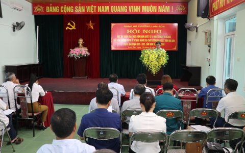 Đảng bộ Phường Lam Sơn tổ chức học tập, triển khai Nghị quyết 11- NQ/TU của Ban Thường vụ Thị ủy.